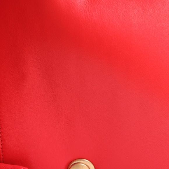 Chanel Chain Bar Top Handle Flap Bag Quilted Calfskin Mini Red - Picture 9 of 10